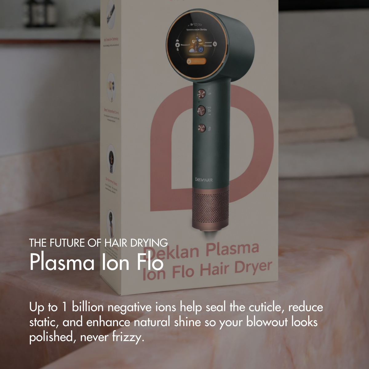 Deklan Plasma Ion Hair Dryer LCD | Auto Shut Off | 1Billion Ions | Mul Deklan Plasma Ion Hair Dryer LCD | Auto Shut Off | 1Billion Ions | Mul
